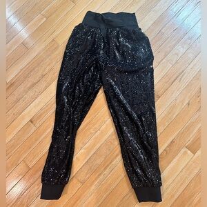 Dressy joggers- Small, Cinq a Sept, black sequined jogger pants